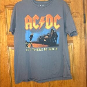 AC/DC Gray and Orange Short Sleeve Tee